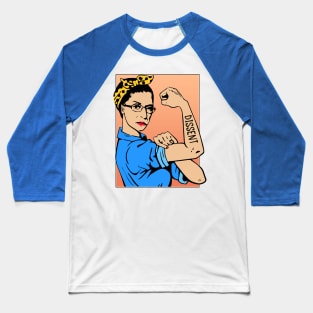 Dissent Notorious RBG Pop Art Design Baseball T-Shirt